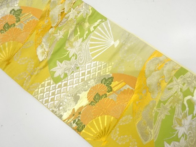 JAPANESE KIMONO / ANTIQUE ANTIQUE FAN / CHRYSANTHEMUM / KANZE WATER PA